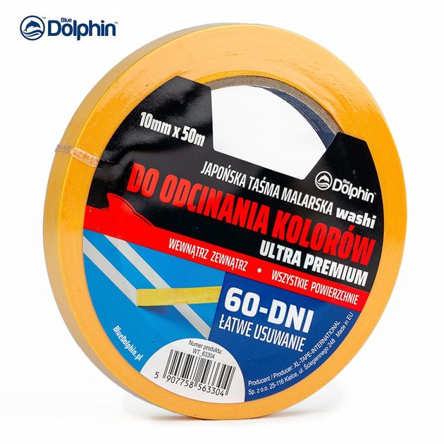 Малярная лента (скотч) 10мм х 50м Blue Dolphin WASHI XF7 рисовая бумага, фото  | SNABZHENIE.com.ua