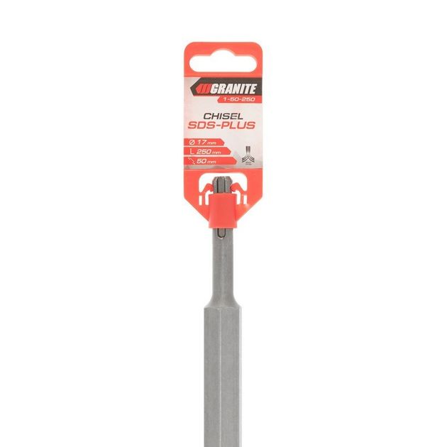 Зубило плоское GRANITE SDS-PLUS 250х50х17 мм 1-50-250, фото , изображение 8 | SNABZHENIE.com.ua Зубило плоское GRANITE SDS-PLUS 250х50х17 мм 1-50-250, фото , изображение 8 | SNABZHENIE.com.ua