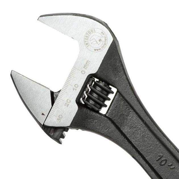 Ключ розвідний 250мм, Cr-V, чорний, фосфатований., фото , зображення 2 | SNABZHENIE.com.ua