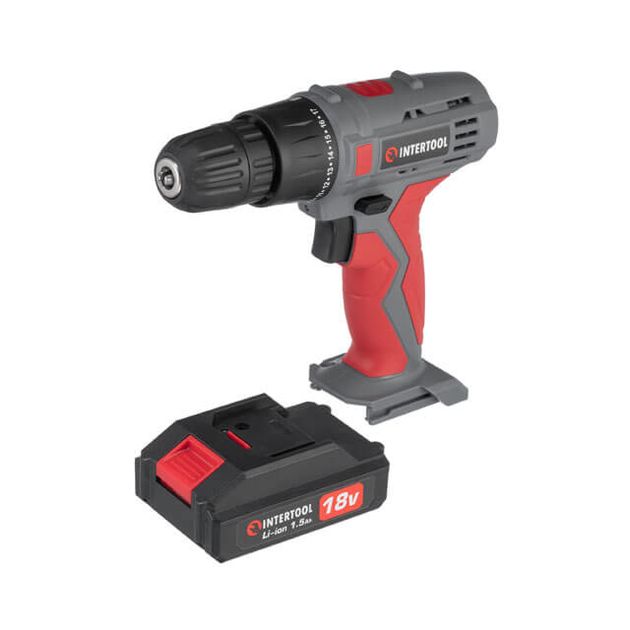 Дриль-шурупокрут акумуляторний 18 В, 17 Nm, 0-700 об/хв, 0.8-10 мм, літій-іон, 1.5 А, фото , изображение 10 | SNABZHENIE.com.ua