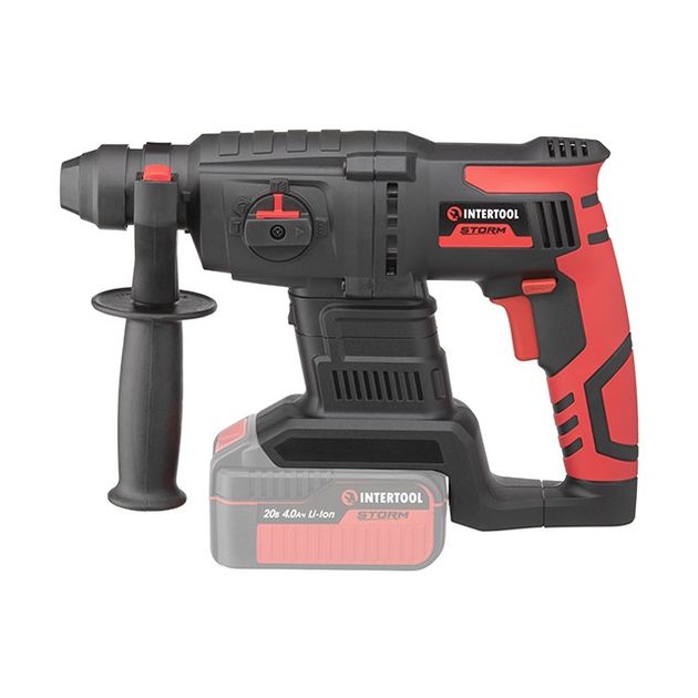 Перфоратор акумуляторний з безщітковим двигуном 20 В, 2 Дж, 0-1250 об / хв, 0-4800 уд / хв, SDS plus, без ЗУ та АКБ, кейс, фото , изображение 2 | SNABZHENIE.com.ua