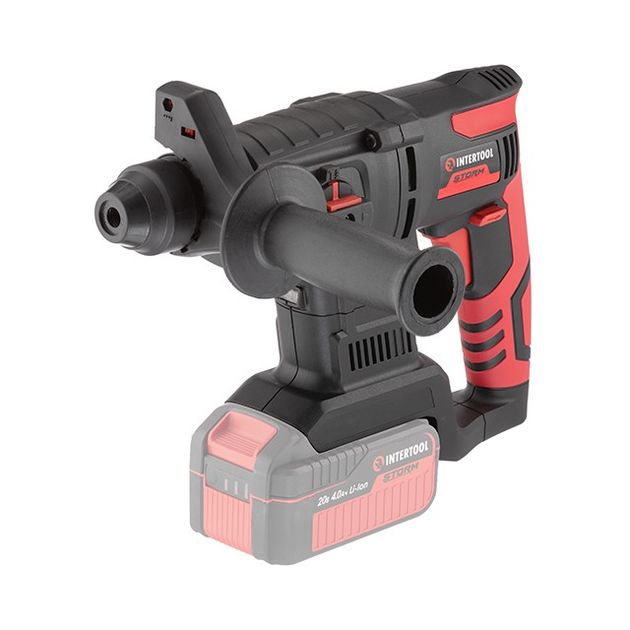 Перфоратор акумуляторний з безщітковим двигуном 20 В, 2 Дж, 0-1250 об / хв, 0-4800 уд / хв, SDS plus, без ЗУ та АКБ, кейс, фото , изображение 5 | SNABZHENIE.com.ua