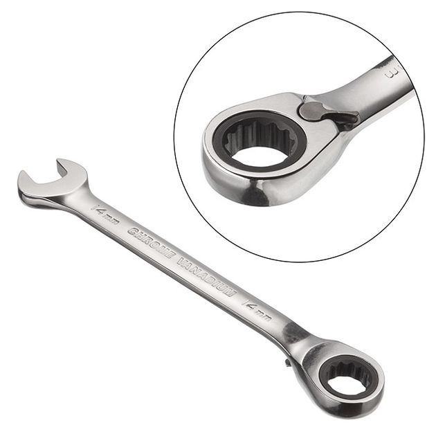 Ключ комбінований із тріскачкою, реверс, 14мм Cr-V; PROF DIN3113, фото , изображение 2 | SNABZHENIE.com.ua Ключ комбінований із тріскачкою, реверс, 14мм Cr-V; PROF DIN3113, фото , изображение 2 | SNABZHENIE.com.ua