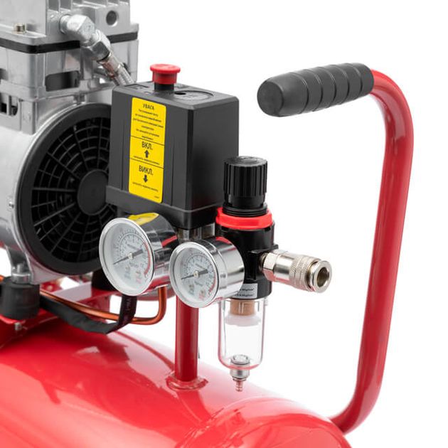 Компресор 24 л, 0.75 кВт, 220 В, 8aтм, 145 л/хв, 1400 об/хв, малошумний, безмасляний, 2 циліндри, фото , зображення 5 | SNABZHENIE.com.ua Компресор 24 л, 0.75 кВт, 220 В, 8aтм, 145 л/хв, 1400 об/хв, малошумний, безмасляний, 2 циліндри, фото , зображення 5 | SNABZHENIE.com.ua