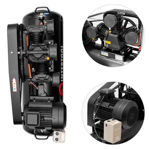 Компресор 200л, 7,5 кВт, 380 В, 10 aтм, 1050 л/хвил. 3 циліндри, фото , зображення 6 | SNABZHENIE.com.ua Компресор 200л, 7,5 кВт, 380 В, 10 aтм, 1050 л/хвил. 3 циліндри, фото , зображення 6 | SNABZHENIE.com.ua