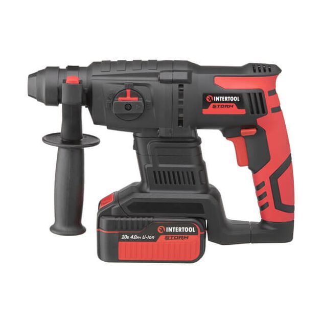 Перфоратор акумуляторний з безщітковим двигуном 20 В, 2 Дж, 0-1250 об / хв, 0-4800 уд / хв, SDS plus, літій-іон, 4.0 Ач, ЗУ 4А, кейс, фото , зображення 2 | SNABZHENIE.com.ua