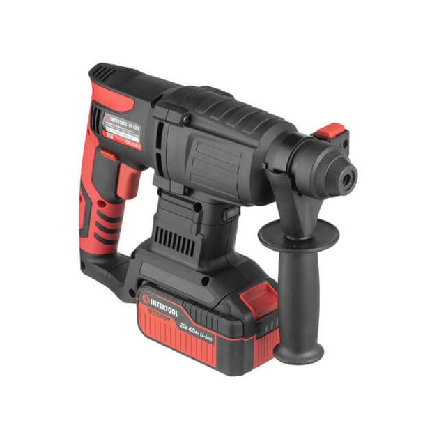 Перфоратор акумуляторний з безщітковим двигуном 20 В, 2 Дж, 0-1250 об / хв, 0-4800 уд / хв, SDS plus, літій-іон, 4.0 Ач, ЗУ 4А, кейс, фото , зображення 3 | SNABZHENIE.com.ua