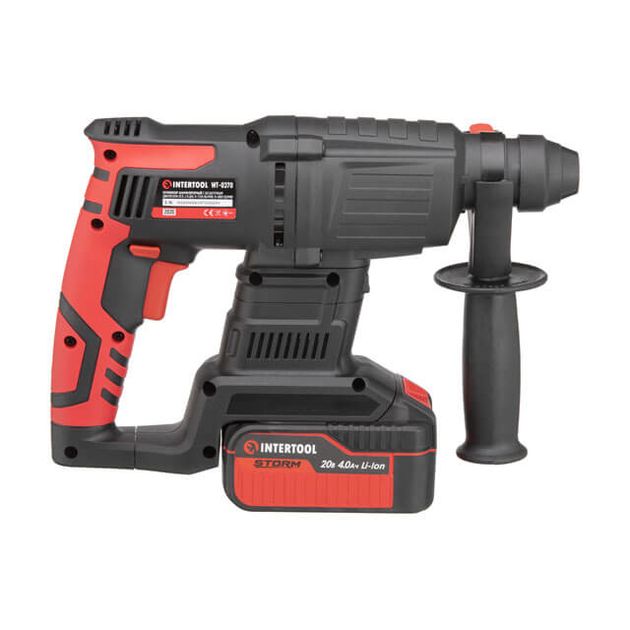 Перфоратор акумуляторний з безщітковим двигуном 20 В, 2 Дж, 0-1250 об / хв, 0-4800 уд / хв, SDS plus, літій-іон, 4.0 Ач, ЗУ 4А, кейс, фото , зображення 4 | SNABZHENIE.com.ua