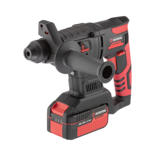 Перфоратор акумуляторний з безщітковим двигуном 20 В, 2 Дж, 0-1250 об / хв, 0-4800 уд / хв, SDS plus, літій-іон, 4.0 Ач, ЗУ 4А, кейс, фото , зображення 5 | SNABZHENIE.com.ua