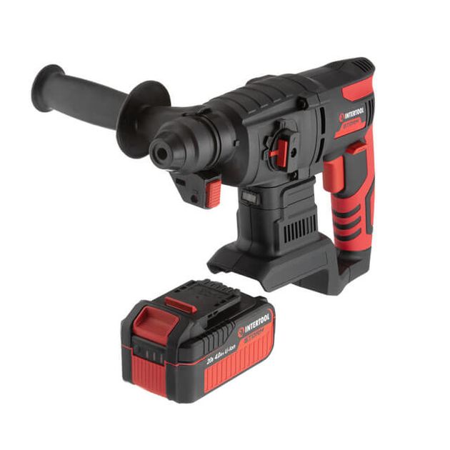 Перфоратор акумуляторний з безщітковим двигуном 20 В, 2 Дж, 0-1250 об / хв, 0-4800 уд / хв, SDS plus, літій-іон, 4.0 Ач, ЗУ 4А, кейс, фото , зображення 10 | SNABZHENIE.com.ua