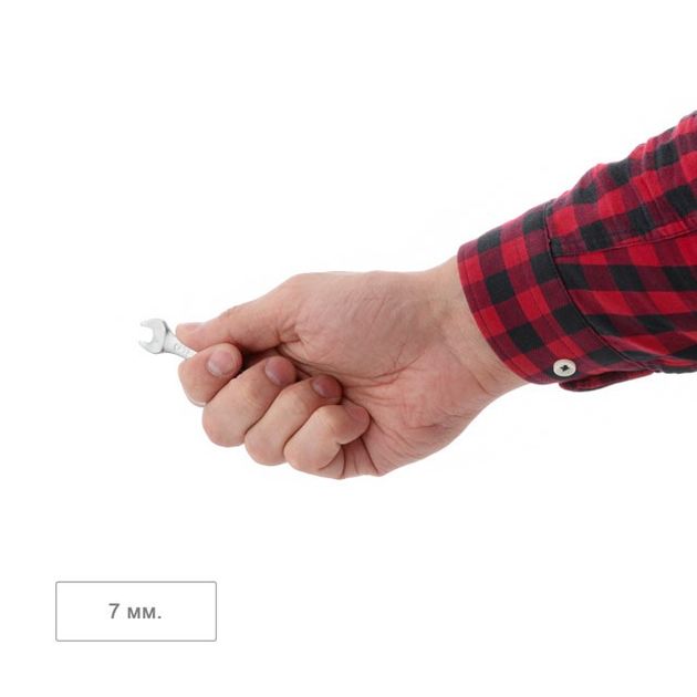 Ключ комбінований 7мм, Cr-V, покриття сатин-хром, DIN3113, STORM, фото , изображение 4 | SNABZHENIE.com.ua Ключ комбінований 7мм, Cr-V, покриття сатин-хром, DIN3113, STORM, фото , изображение 4 | SNABZHENIE.com.ua