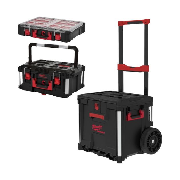 Набор из ящика на колесах, кейса и органайзера PACKOUT MILWAUKEE, фото  | SNABZHENIE.com.ua