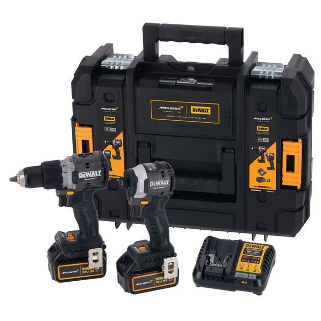 Набор из двух инструментов аккумуляторных бесщеточных McLaren F1 TEAM LIMITED EDITION DeWALT DCK200MP2T, фото  | SNABZHENIE.com.ua