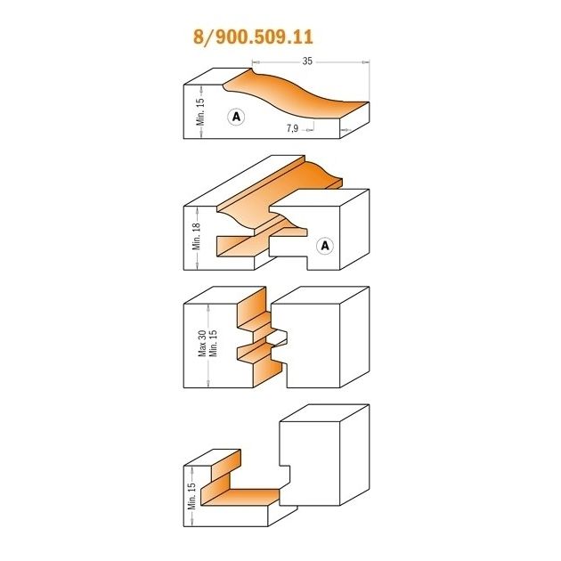 Комплект фрез HW 5 шт. профиль A S=12,7 CMT, фото , изображение 2 | SNABZHENIE.com.ua Комплект фрез HW 5 шт. профиль A S=12,7 CMT, фото , изображение 2 | SNABZHENIE.com.ua