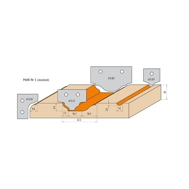 Комплект фрез для дверей из MDF (профиль ном. 1) CMT 615.004.01, фото , изображение 8 | SNABZHENIE.com.ua Комплект фрез для дверей из MDF (профиль ном. 1) CMT 615.004.01, фото , изображение 8 | SNABZHENIE.com.ua