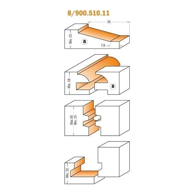 Комплект фрез HW 5 шт. профиль B S=12,7 CMT, фото , изображение 5 | SNABZHENIE.com.ua Комплект фрез HW 5 шт. профиль B S=12,7 CMT, фото , изображение 5 | SNABZHENIE.com.ua