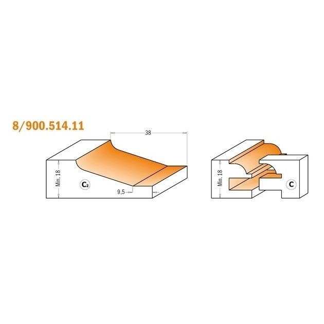 Комплект фрез HW 3 шт. S=12,7 профиль C2 CMT 800.514.11, фото , изображение 5 | SNABZHENIE.com.ua Комплект фрез HW 3 шт. S=12,7 профиль C2 CMT 800.514.11, фото , изображение 5 | SNABZHENIE.com.ua