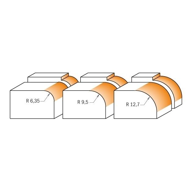 Комплект фрез HW S=6,35 R=6,35-9,5-12,7 CMT 838.001.11, фото , изображение 5 | SNABZHENIE.com.ua Комплект фрез HW S=6,35 R=6,35-9,5-12,7 CMT 838.001.11, фото , изображение 5 | SNABZHENIE.com.ua