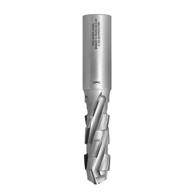 Фреза DIA Z2+1 D=18 I=55 L=120 S=20x50LH 12PCD+1HM H2,5 4 спирали, фото , изображение 4 | SNABZHENIE.com.ua