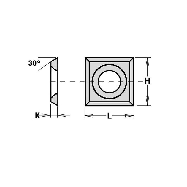 Ніж HM 14,0x14,0x1,2mm HC35 d=8,5  Ніж HM 14,0x14,0x1,2mm HC35 d=8,5