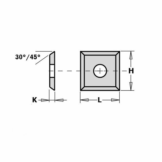 Нож HM - 12,0x12,0x1,5 мм HC05 d=4,0  Нож HM - 12,0x12,0x1,5 мм HC05 d=4,0