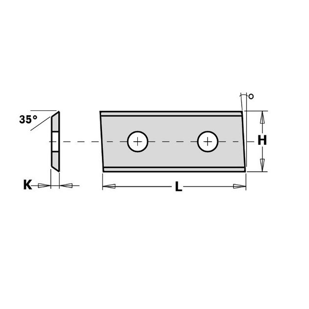 Ніж HM 40,0x12,0x1,5mm K KCR08 a=26,0  Ніж HM 40,0x12,0x1,5mm K KCR08 a=26,0