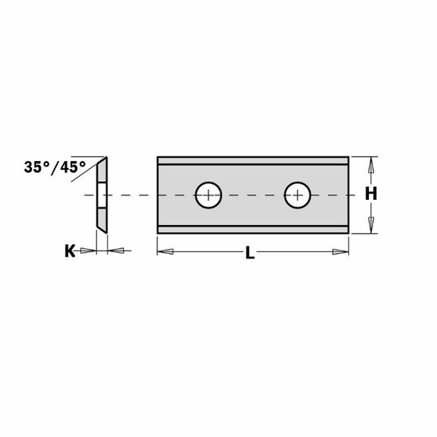 Ніж HM 60,0x12,0x1,5mm K KCRO8 a=26,0  Ніж HM 60,0x12,0x1,5mm K KCRO8 a=26,0