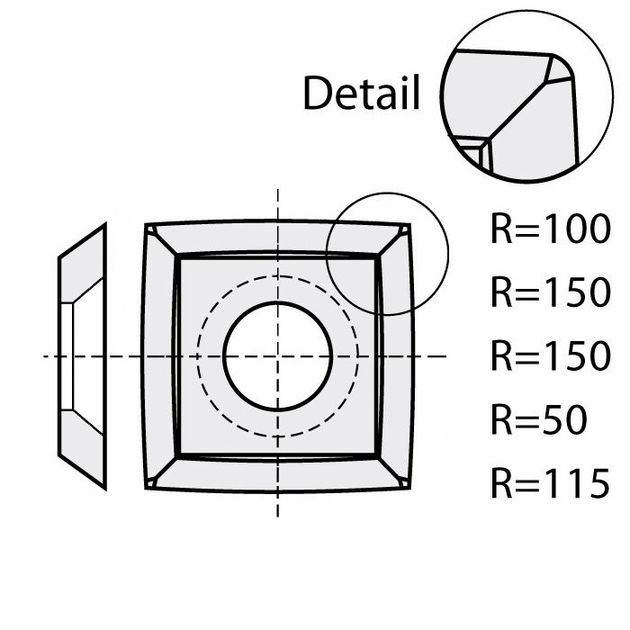Нож сменный 14,0x14,0x2,0мм MG18 d=6,5  Нож сменный 14,0x14,0x2,0мм MG18 d=6,5