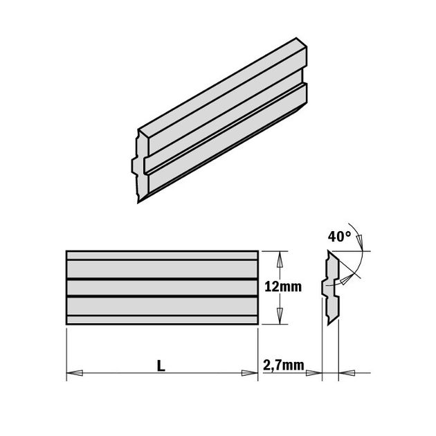 Нож 250x12x2,7 мм HPS Centrofix, Centrostar, Quickfix KS2.250.03, фото , изображение 2 | SNABZHENIE.com.ua Нож 250x12x2,7 мм HPS Centrofix, Centrostar, Quickfix KS2.250.03, фото , изображение 2 | SNABZHENIE.com.ua