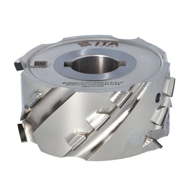 Фреза насадная DGM DIA D=100 I=43 d=30+2CH Z=3+3 (15) a45° H=4,5 LH, фото  | SNABZHENIE.com.ua