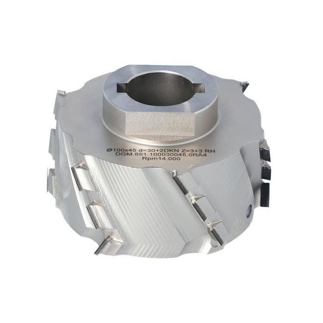 Фреза насадная D=100 I=45/61 d=30+2CH Z=3+3 (18) H4,5 RH TYP A, фото  | SNABZHENIE.com.ua