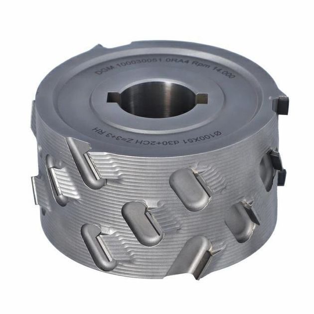 Насадна фреза D=100 l=51 d=30+2CH Z=3+3 (21) H4,5 RH 9mm SCM K360, фото  | SNABZHENIE.com.ua