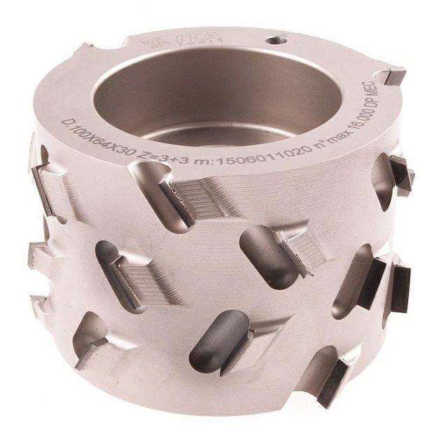 Фреза насадная DGM DIA D=100 l=64 d=30+2CH Z=3+3 H=4,5 симметричная, фото  | SNABZHENIE.com.ua