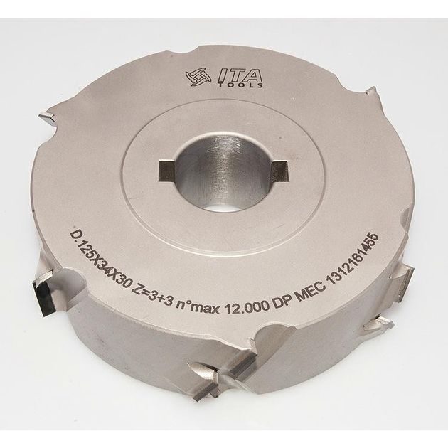 Фреза DGM насадная DIA D=125 l=34 d=30+2CH Z=3+3 H=4,5 LH без фаски, фото , изображение 2 | SNABZHENIE.com.ua