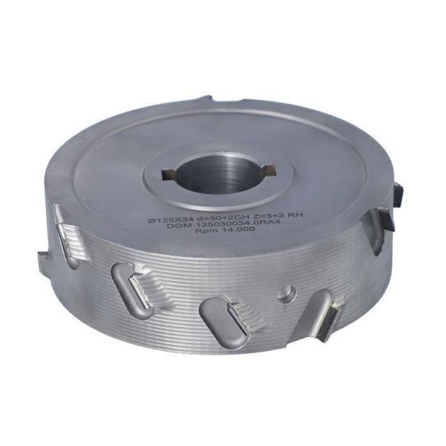 Фреза DGM насадная DIA D=125 I=34 d=30+2CH Z=3+3 H=4,5 RH без фаски, фото  | SNABZHENIE.com.ua