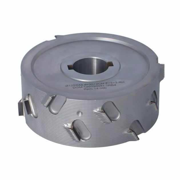Фреза насадная DGM DIA D=125 I=43 d=30+2CH Z=3+3 (Z15) H=4,5 RH верхняя фаска, фото , изображение 4 | SNABZHENIE.com.ua