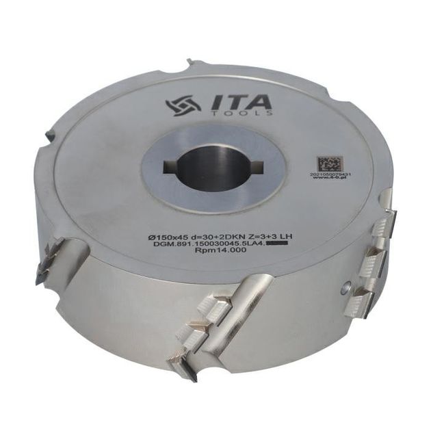 Фреза насадна DGM D=150 l=45 d=30+2CH Z=3+3 (18) H=4,5 LH без фаски, фото  | SNABZHENIE.com.ua