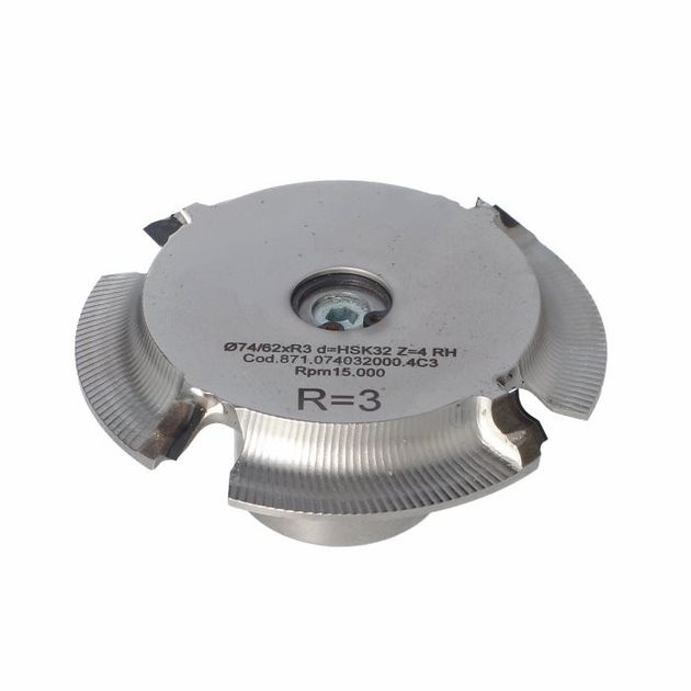 DGB. Фреза PCD D=74/62 I=R3,0/33 F=HSK32 Z=4 H3,0 RH / IS, фото , изображение 5 | SNABZHENIE.com.ua