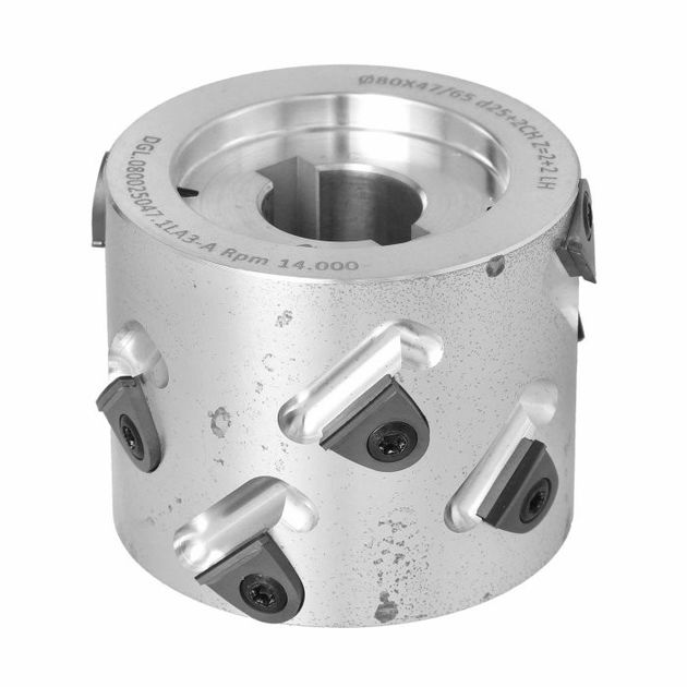 Фреза насадна DGL D=80 I=47/65 d=25+2CHZ=2+2 (10) H=3 LH з нижньою фаскою / фланцем, фото , зображення 3 | SNABZHENIE.com.ua