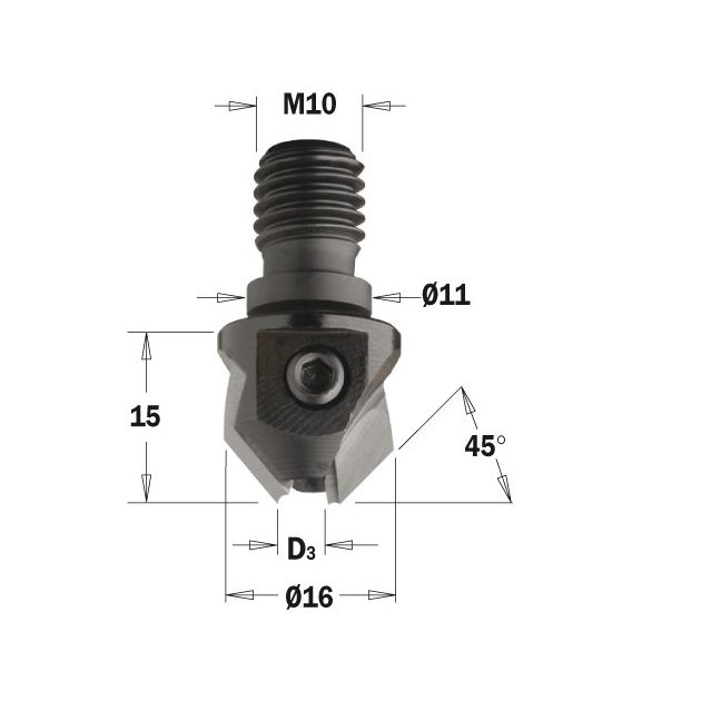 Зінкер з гвинтовим хвостовиком HW D=5 S=M10/11x4 CMT, фото  | SNABZHENIE.com.ua