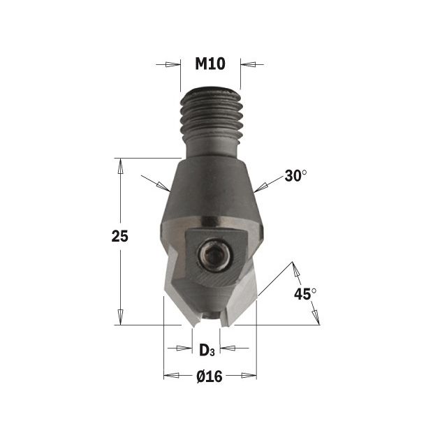 Зінкер з гвинтовим хвостовиком HW D=5 S=M10/30° CMT, фото  | SNABZHENIE.com.ua