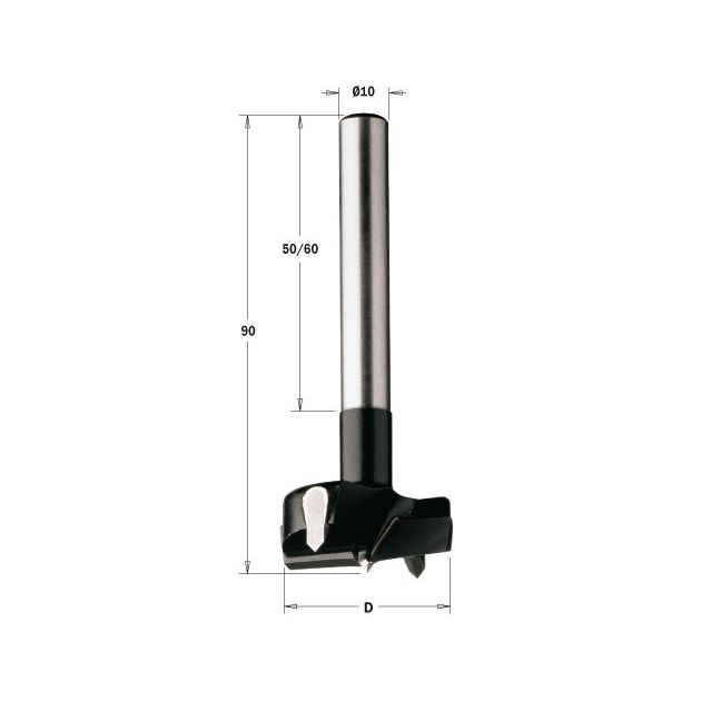Свердло чашковое D=20 L=90 (цилиндрический хвостовик) S=10x60 CMT, фото  | SNABZHENIE.com.ua