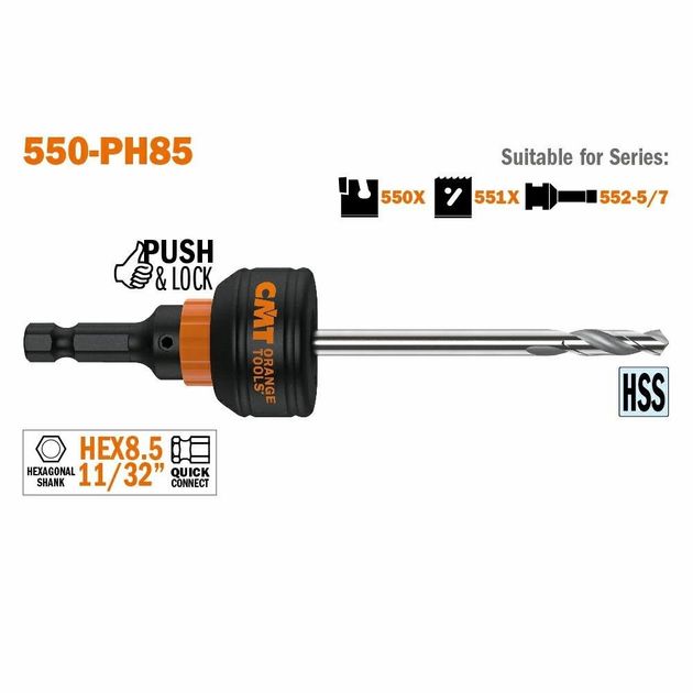 550-PH85 Патрон PUSH&LOCK для висвердлювача HEX 8,5 CMT, фото  | SNABZHENIE.com.ua