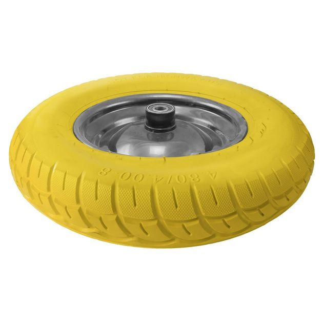Колесо полиуретановое MASTERTOOL PU 4.0х8 Ø 40 см металлический диск подшипник 79-9828, фото , изображение 2 | SNABZHENIE.com.ua Колесо полиуретановое MASTERTOOL PU 4.0х8 Ø 40 см металлический диск подшипник 79-9828, фото , изображение 2 | SNABZHENIE.com.ua