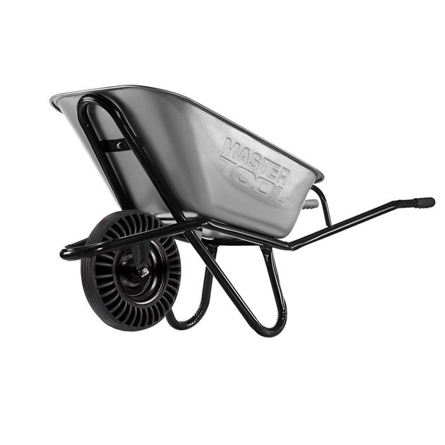 Тачка садово-строительная MASTERTOOL D-3 одноколесная 100 л/200 кг колесо цельнолитое резиновое ТSR408-MB Ø 40, фото  | SNABZHENIE.com.ua