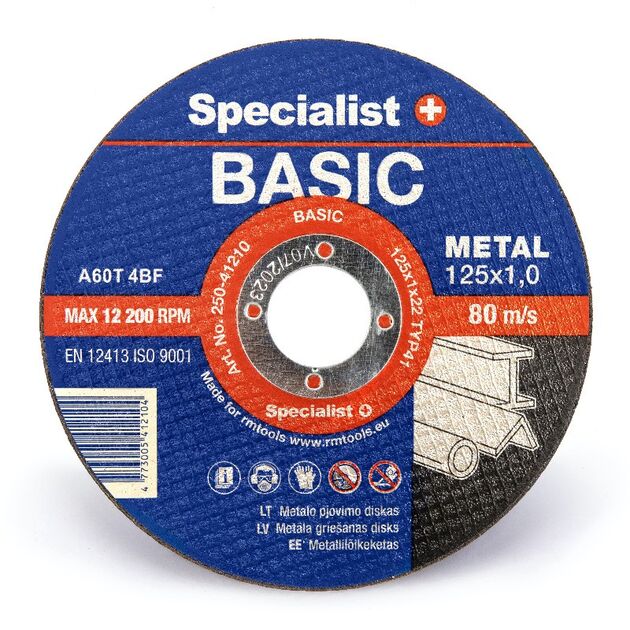 Абразивный отрезной диск по металлу Specialist+ BASIC 125x1x22, фото  | SNABZHENIE.com.ua