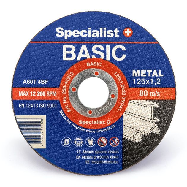 Диск отрезной абразивный по металлу Specialist+ BASIC 125x1,2x22, фото  | SNABZHENIE.com.ua