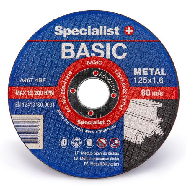 Диск абразивний відрізний по металу Specialist+ BASIC 125x1,6x2, фото  | SNABZHENIE.com.ua
