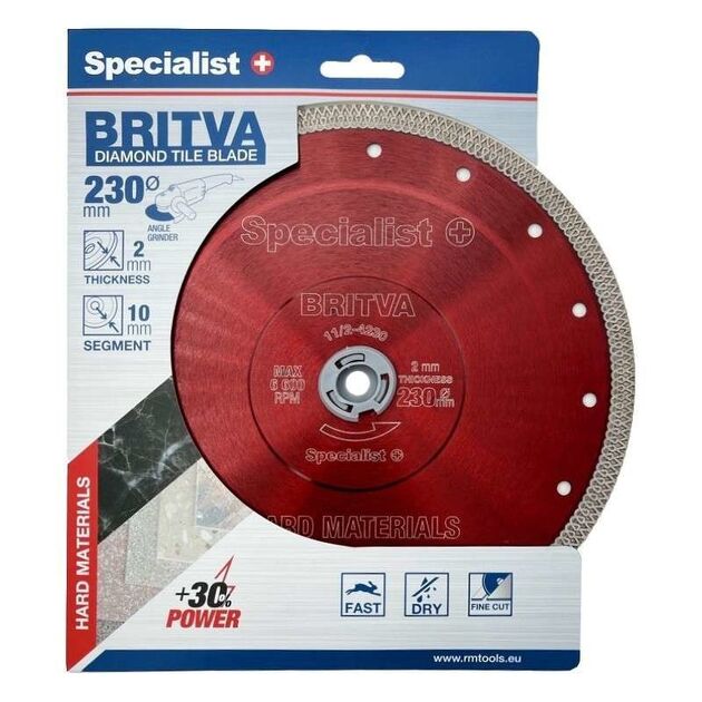 Диск алмазный Specialist+ BRITVA 230 мм, 2 мм, 22 мм, фото  | SNABZHENIE.com.ua