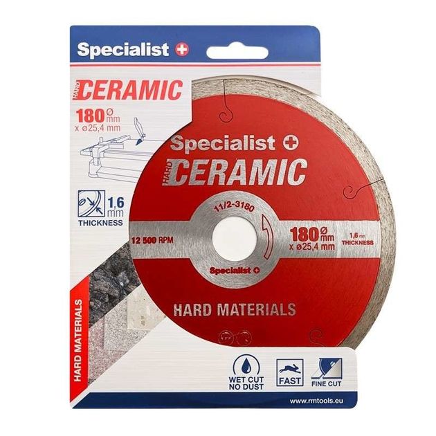 Алмазный диск Specialist+ CERAMIC 180x25,4, для плитки, фото  | SNABZHENIE.com.ua